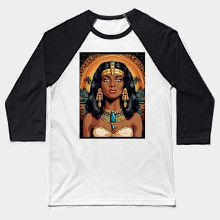 Black Cleopatra Art Baseball T-Shirt